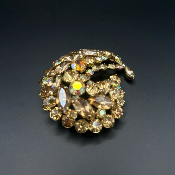 Vintage Rhinestone Brooch – Likely 1960s–1970s – Juliana / Sherman Style - Picture 3 of 10